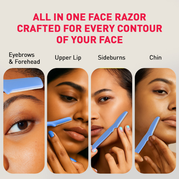 Reusable Face Razors for Women for Facial Hair - Pack of 3