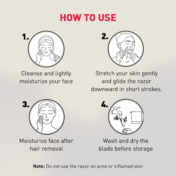 Reusable Face Razors for Women for Facial Hair - Pack of 3