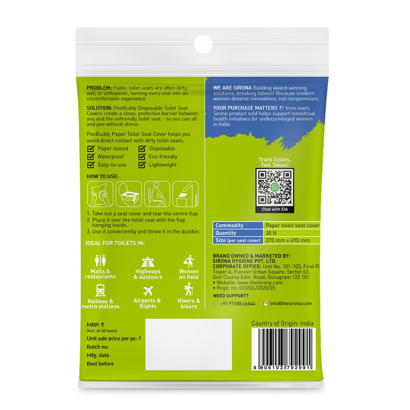 PeeBuddy Disposable Toilet Seat Covers