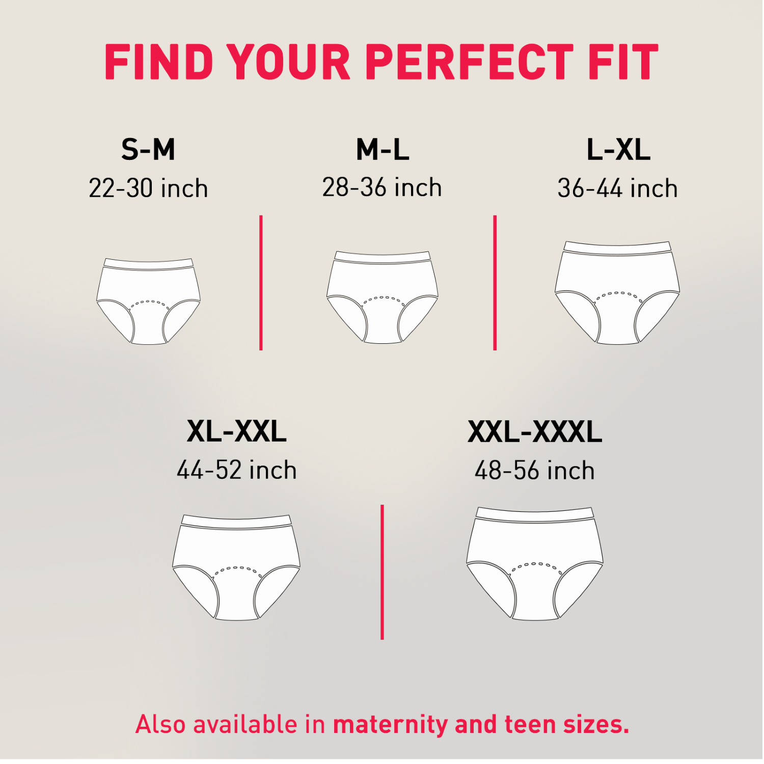 Size chart for women&