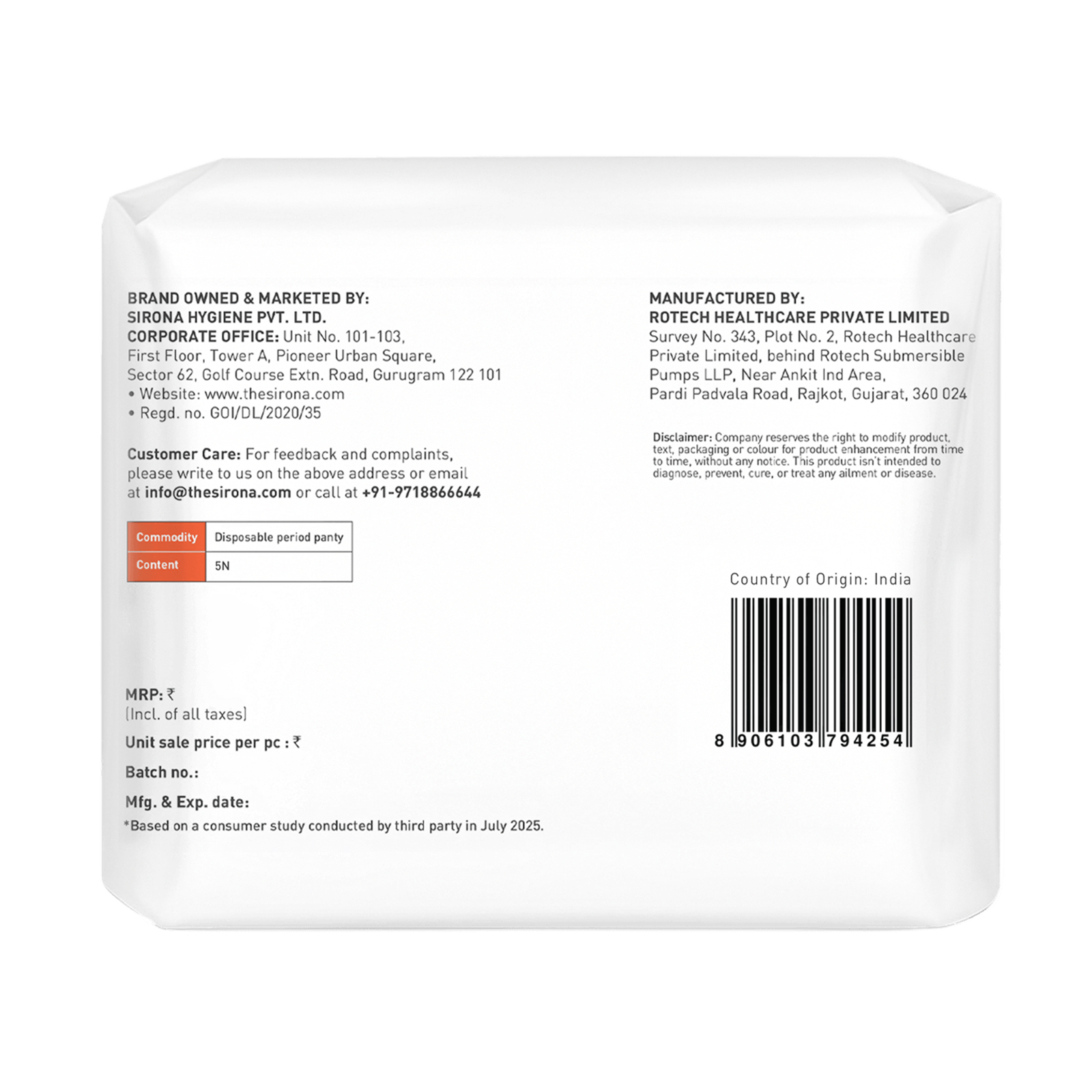 Disposable Period Panties for Women