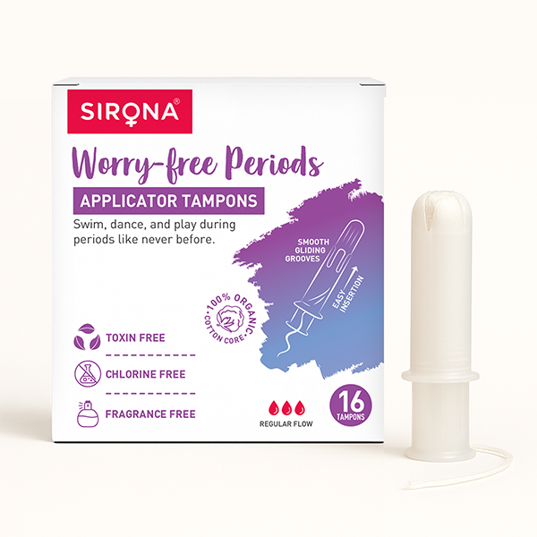 Sirona applicator tampons packaging with a tampon