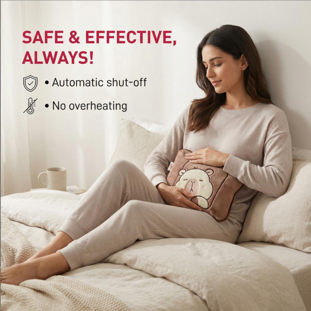Cute Teddy Electric Hot Water Bag for Period Pain, Cramps & Relaxation
