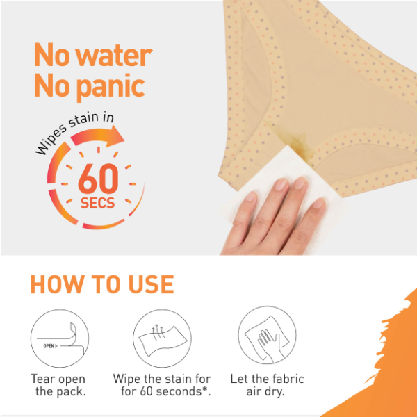 Period Stain Remover Wipes - Pack of 10