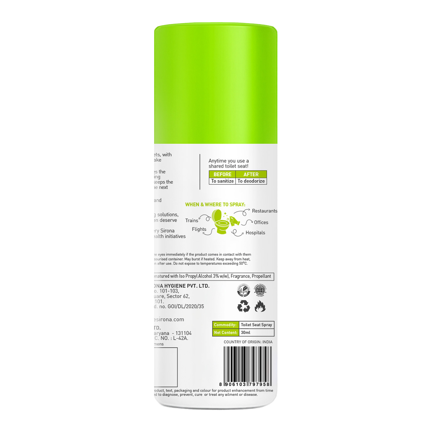 PeeBuddy Toilet Seat Sanitizer (Pack of 3) - 30 ml