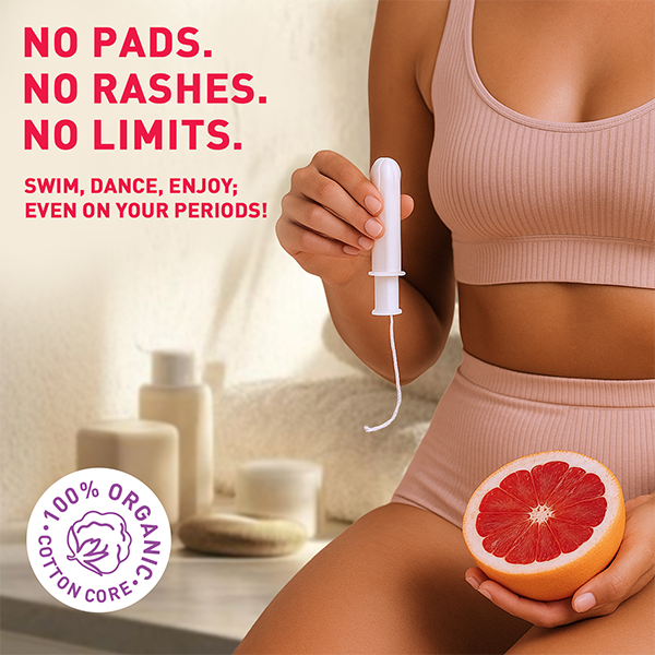 Person holding organic cotton tampon