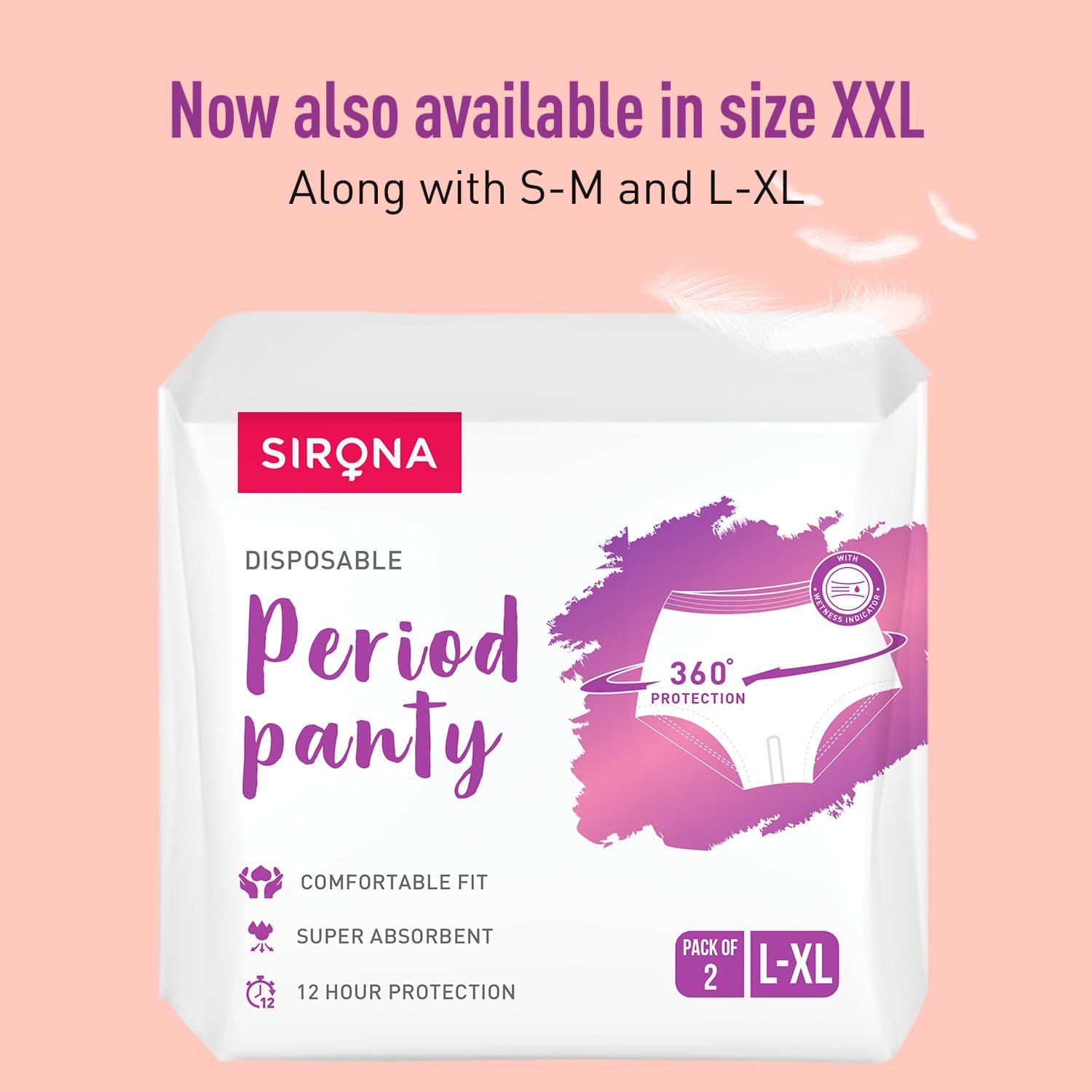 Disposable Period Panties for Women - (L-XL) | Comfortable Fit, Super Absorbent, 360-Degree Protection, Leakproof - Pack of 2