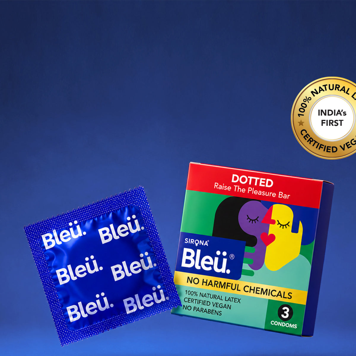 Bleu Dotted Vegan Condoms (1 Pack of 3)