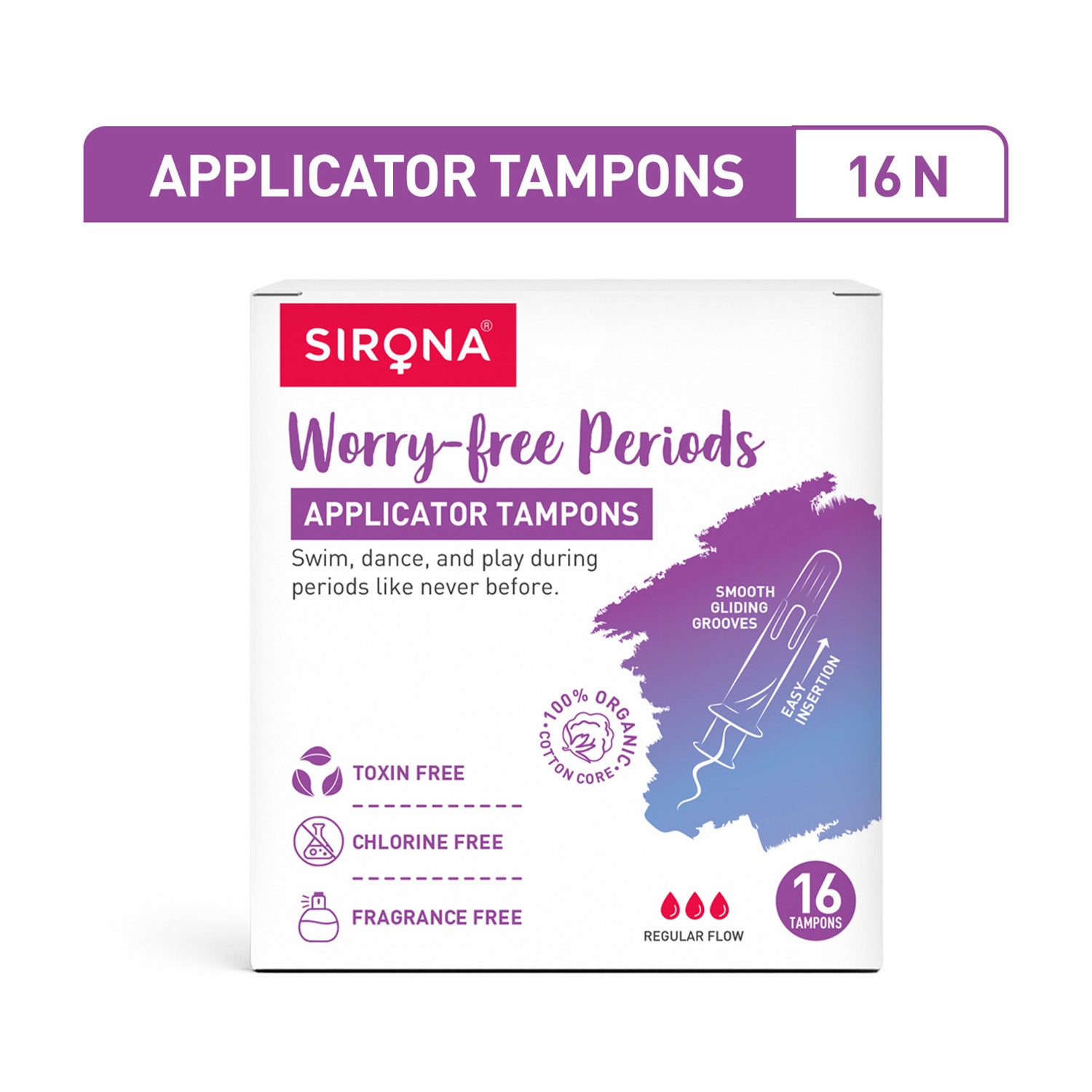 Applicator Tampons (1 Pack of 16 Regular Flow Tampons)