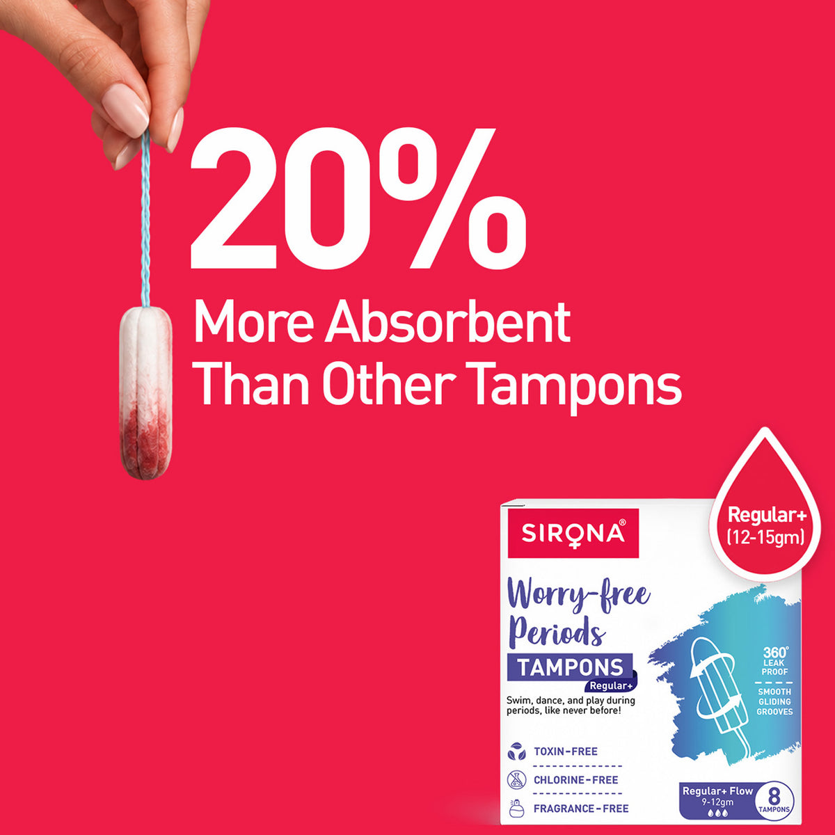 Digital Tampon Regular + Flow (Pack of 8)