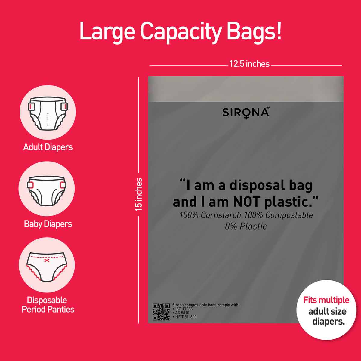 Adult Diaper Disposable Bags (Pack of 30 Bags)
