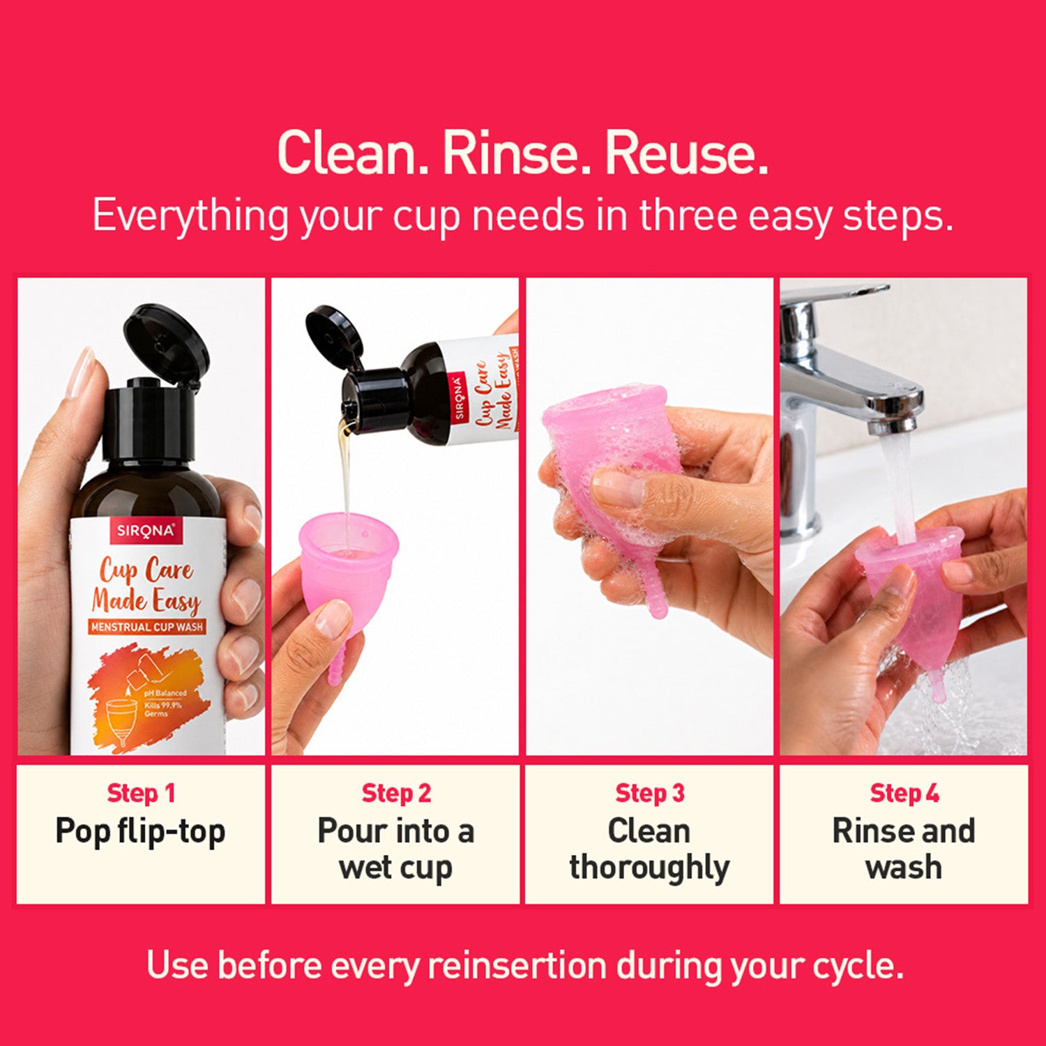 Natural Menstrual Cup Wash – 100 ml