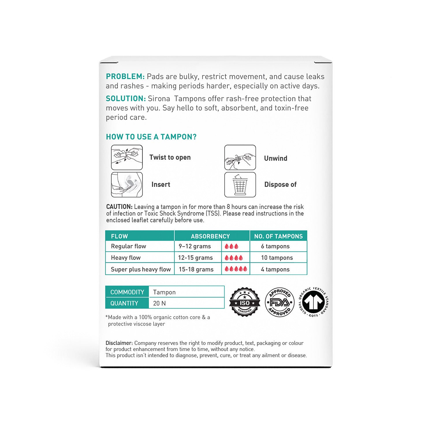 Mixed Flow Tampons (Pack of 20)