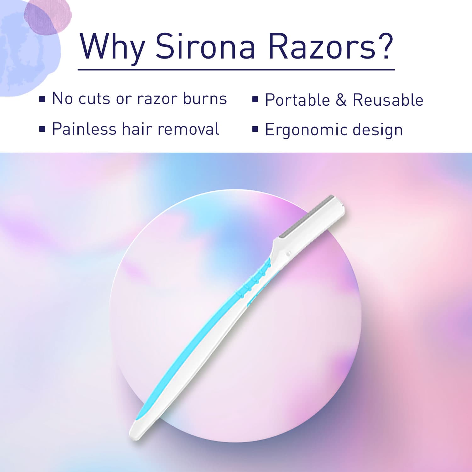 Sirona Eyebrow Razor Pack of 3_Turquoise