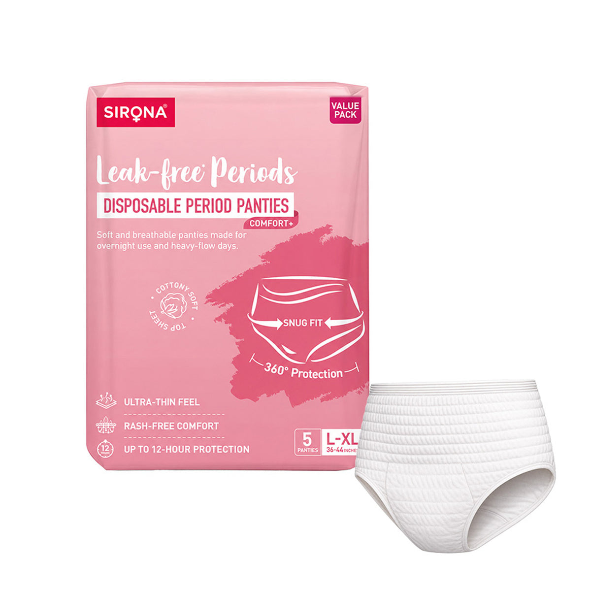 Sirona Disposable Period Panties Comfort+ L-XL pack of 5