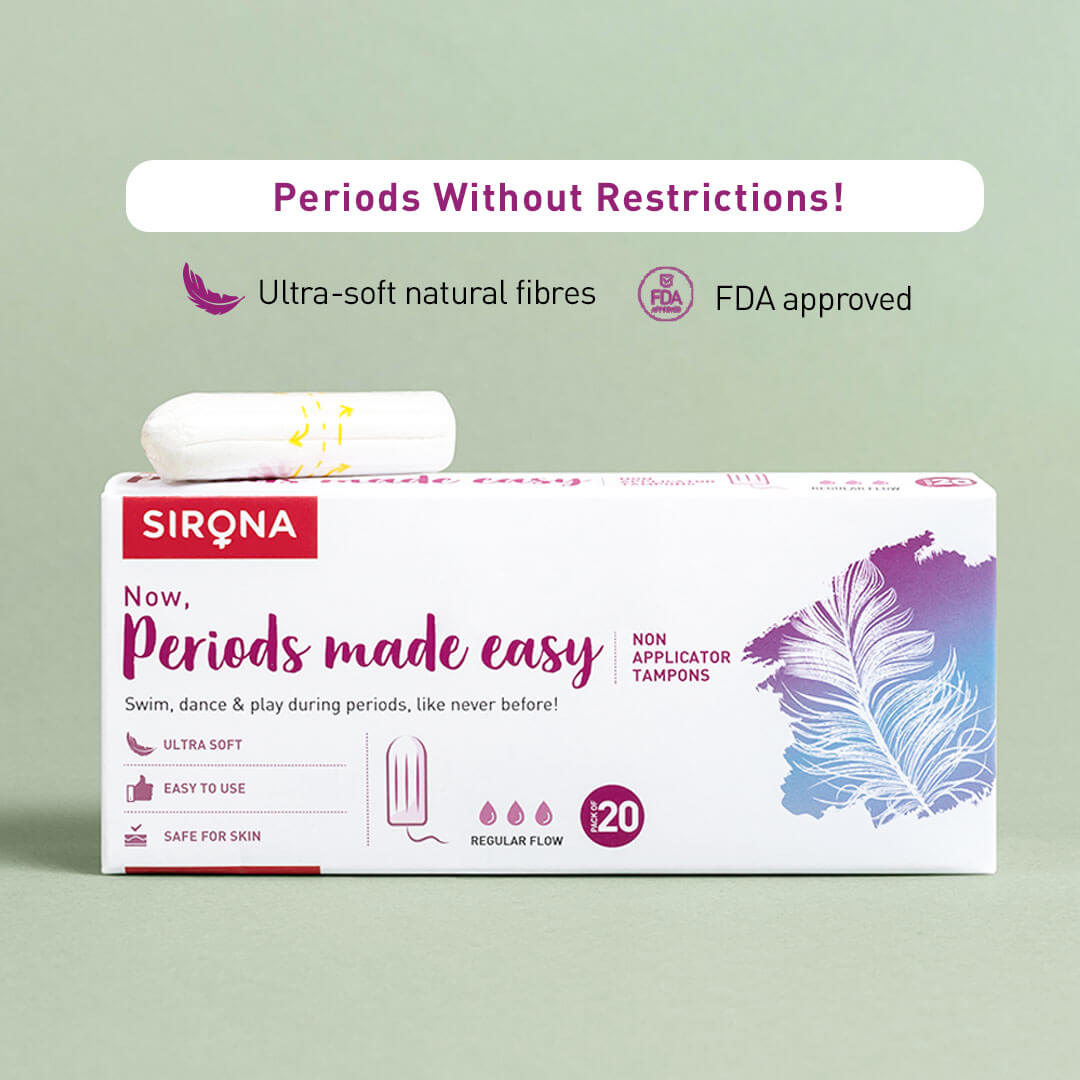 Sirona FDA Approved Natural Biodegradable Tampons - For Regular Flow | Made in Europe | Safe to use | Highly Absorbent | Ultra Soft