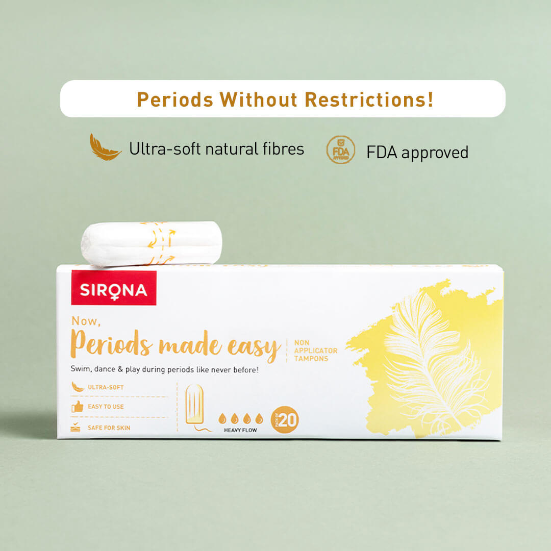 Sirona FDA Approved Natural Biodegradable Tampons - For Heavy Flow | Made in Europe | Safe to use | Highly Absorbent | Ultra Soft
