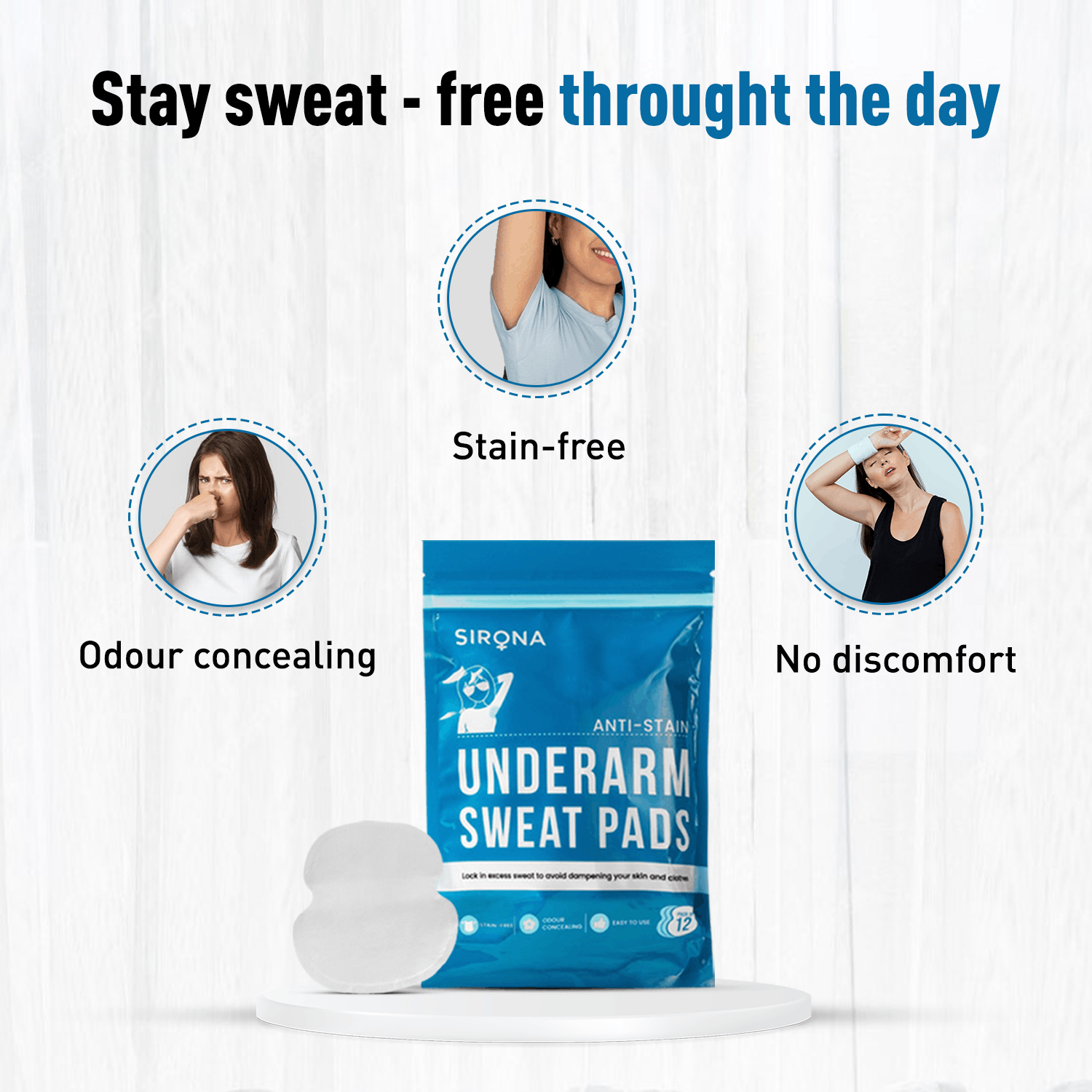 Sirona No Embarrassment Duo | Underarm Sweat Pads, Reusable Silicone Nipple Covers, Fabric & Skin Friendly