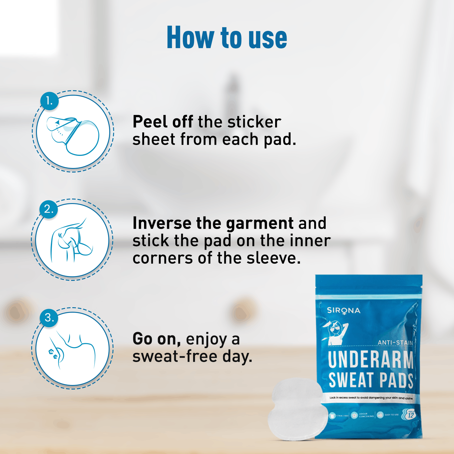 Sirona No Embarrassment Duo | Underarm Sweat Pads, Reusable Silicone Nipple Covers, Fabric & Skin Friendly