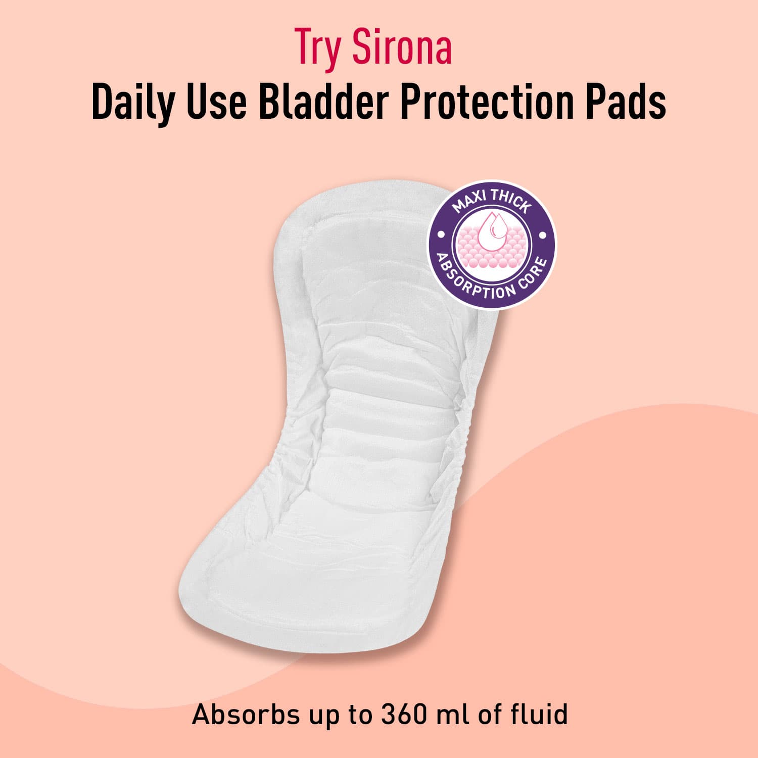 Sirona Bladder Protection Incontinence Pads | Best Urinary Incontinence Pads, Japanese Super Absorbent Polymer, Leakproof & Toxin Free