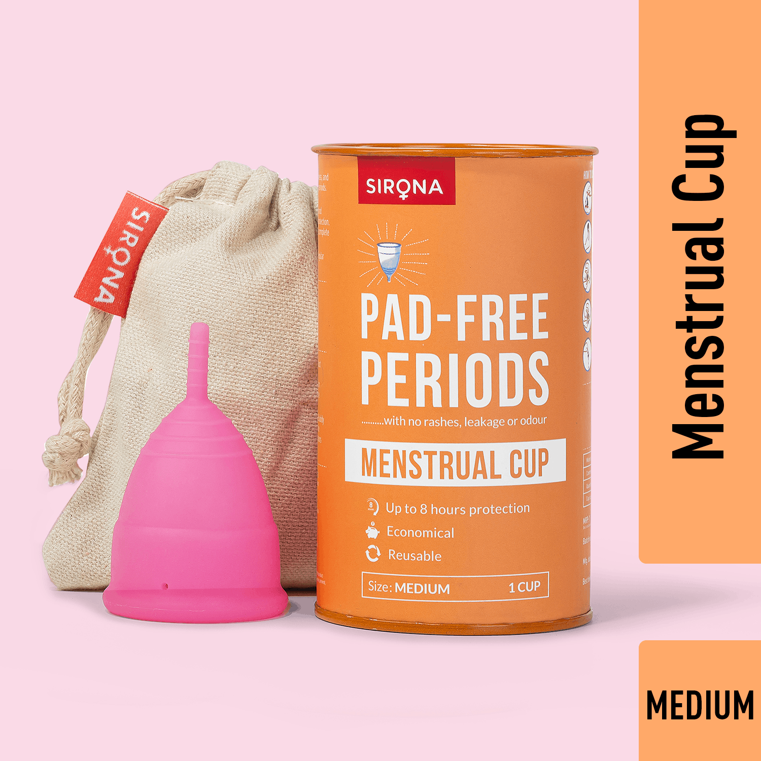 Sirona Reusable Menstrual Cup with Pouch