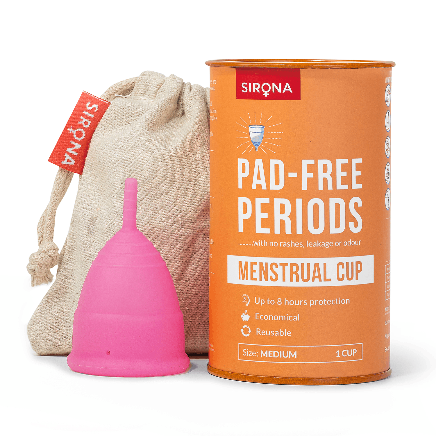Sirona Reusable Menstrual Cup with Pouch