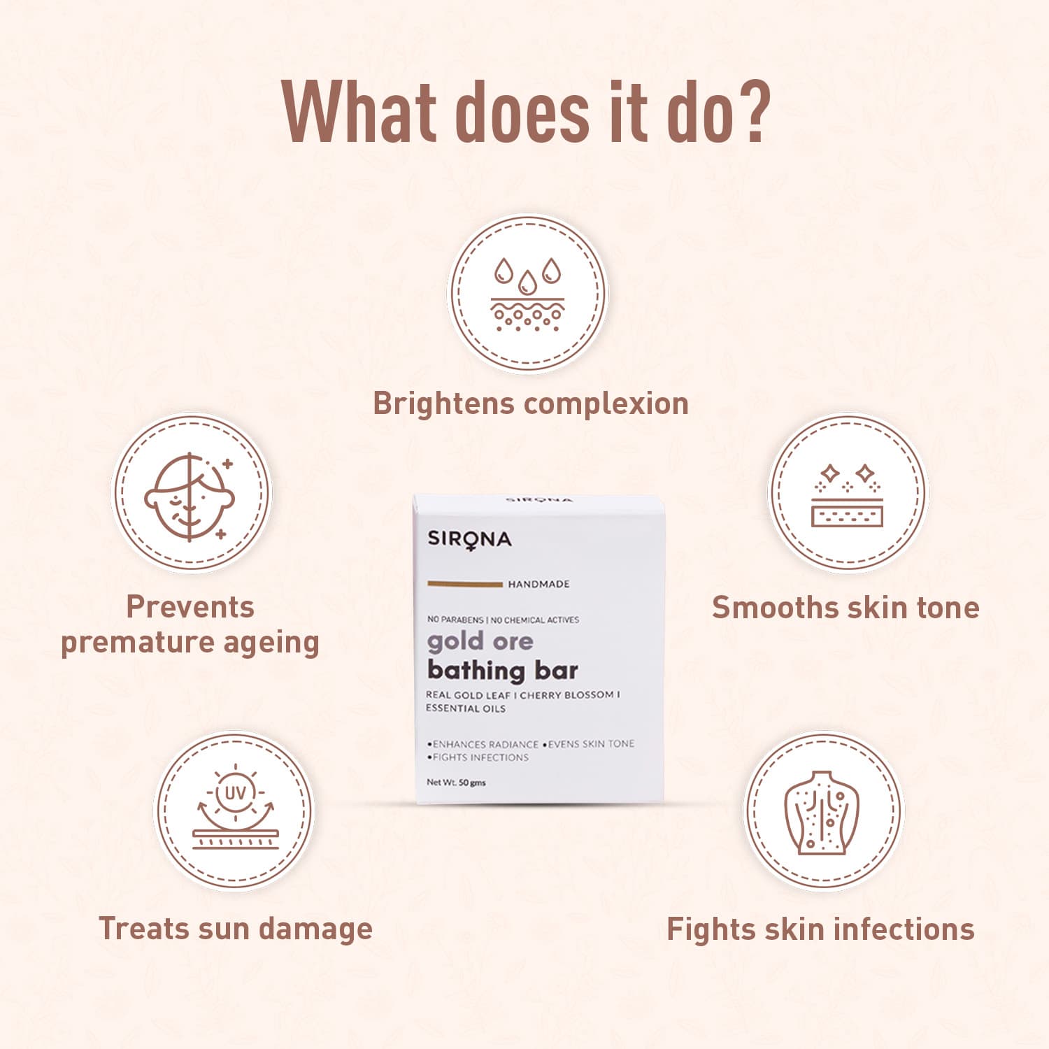 Gold Ore Bath Soap Bar (50 gm)