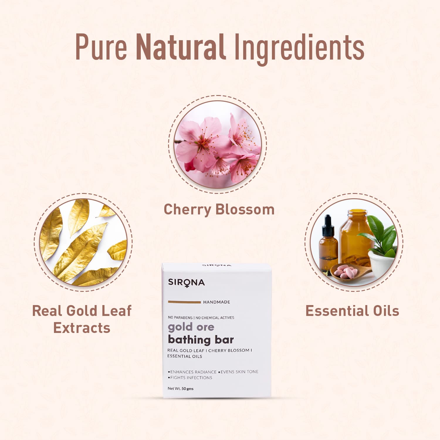 Gold Ore Bath Soap Bar (50 gm)