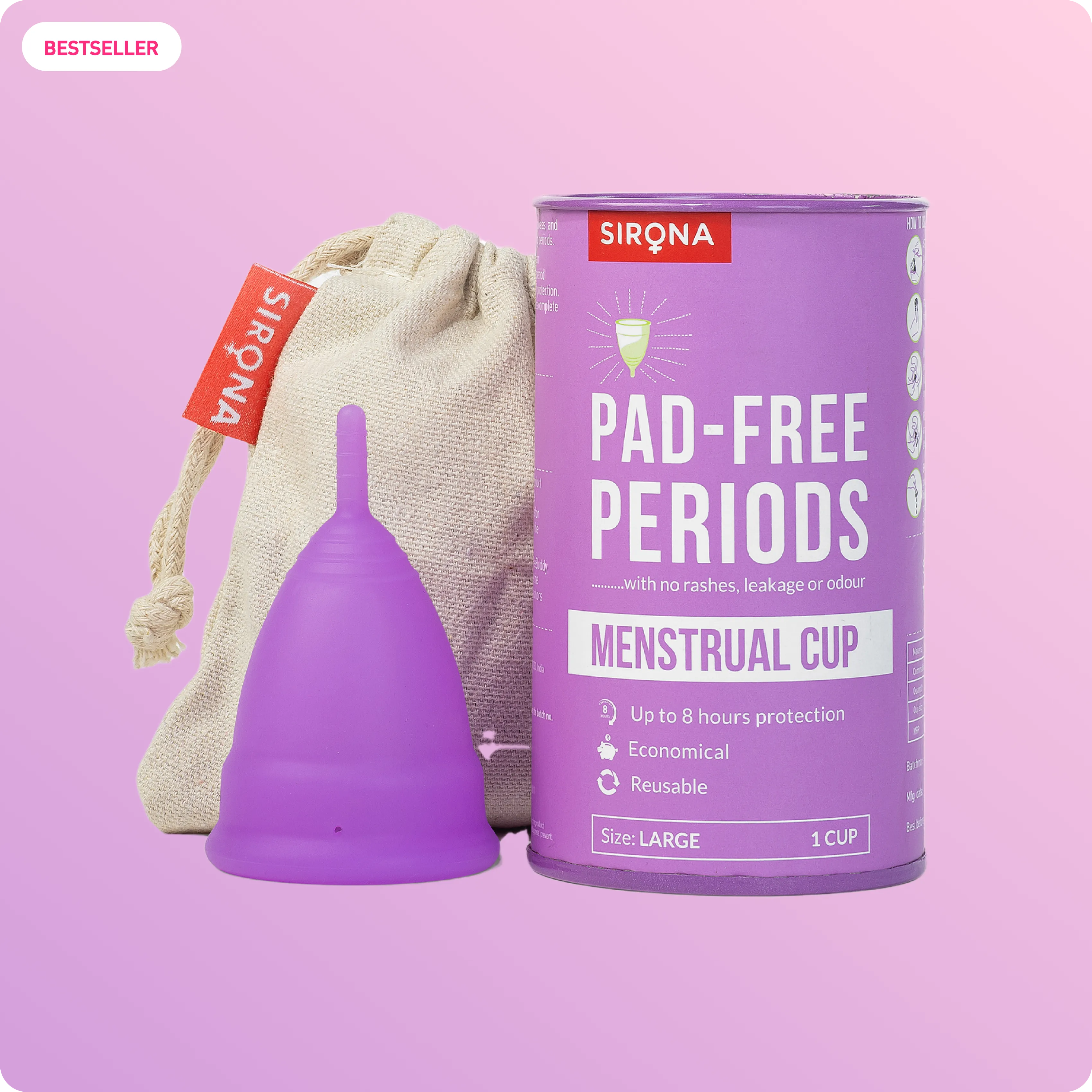 Sirona Reusable Menstrual Cup with Pouch