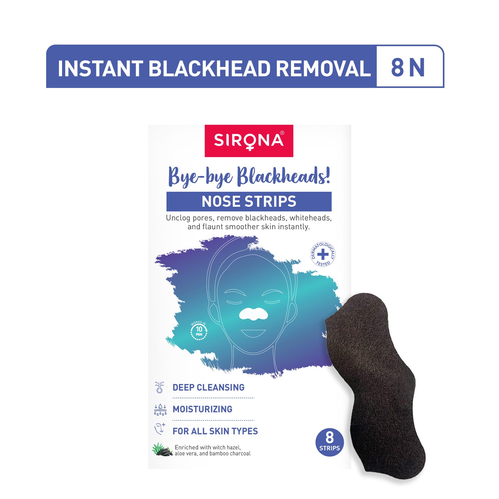 Bamboo Charcoal Nose Strips (Pack of 8)