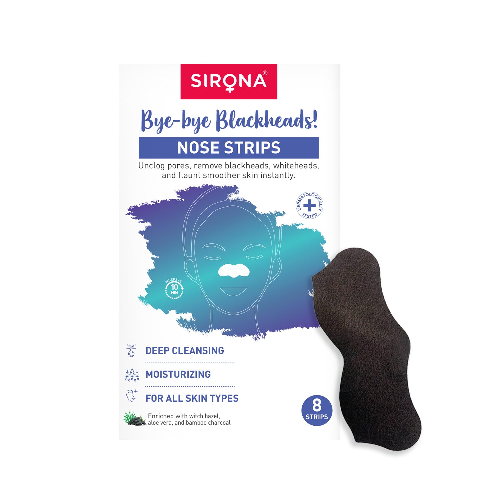 Bamboo Charcoal Nose Strips (Pack of 8)