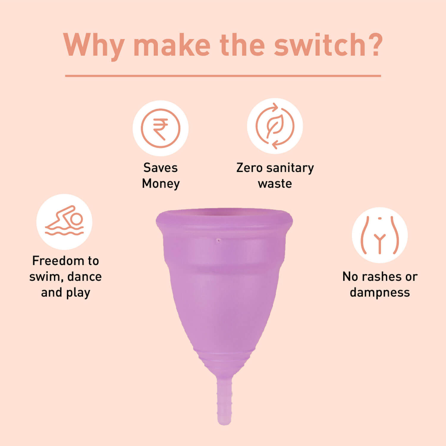 Sirona Pro Reusable Menstrual Cup with Pouch, Mini Intimate Wash & Cup Wash
