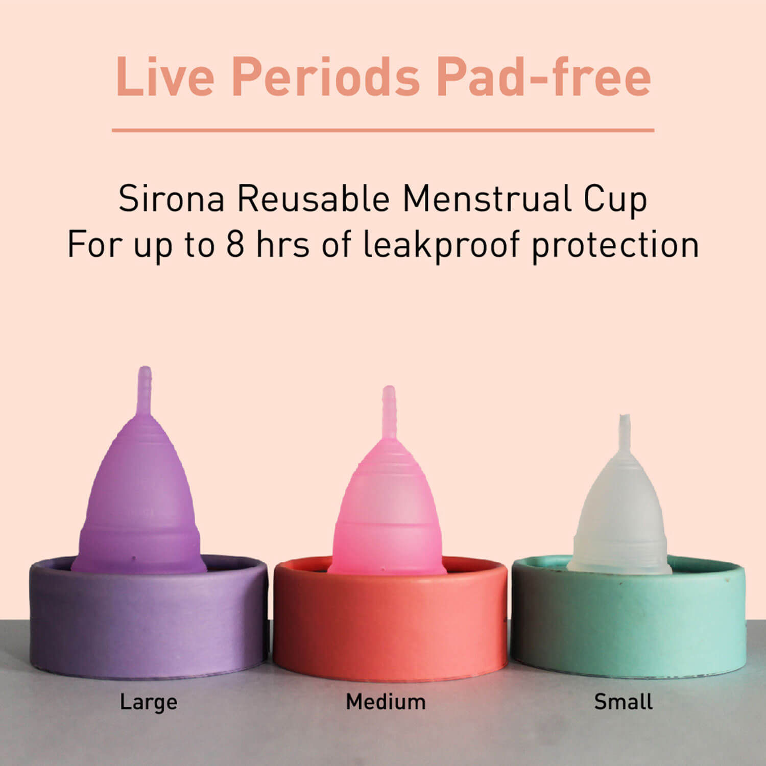 Sirona Pro Reusable Menstrual Cup with Pouch, Mini Intimate Wash & Cup Wash