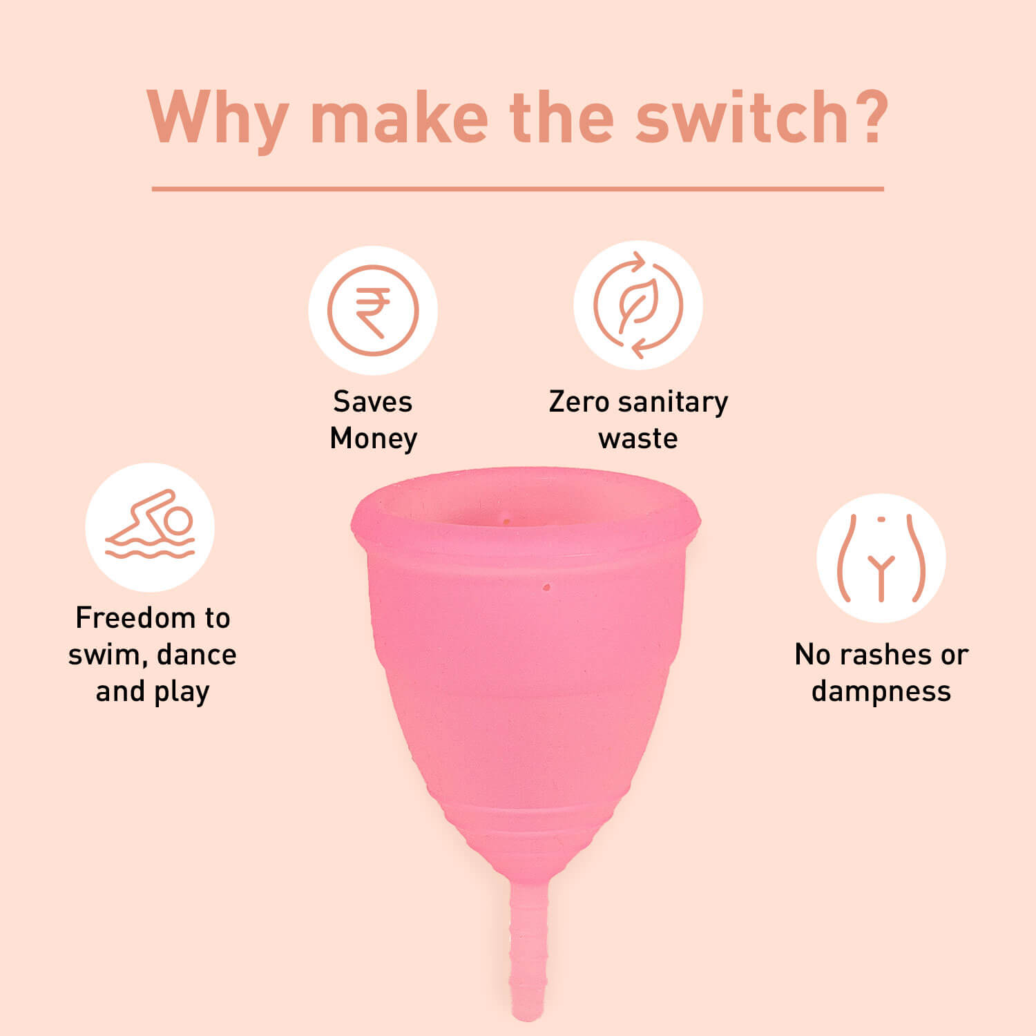 Sirona Pro Reusable Menstrual Cup with Pouch, Mini Intimate Wash & Cup Wash