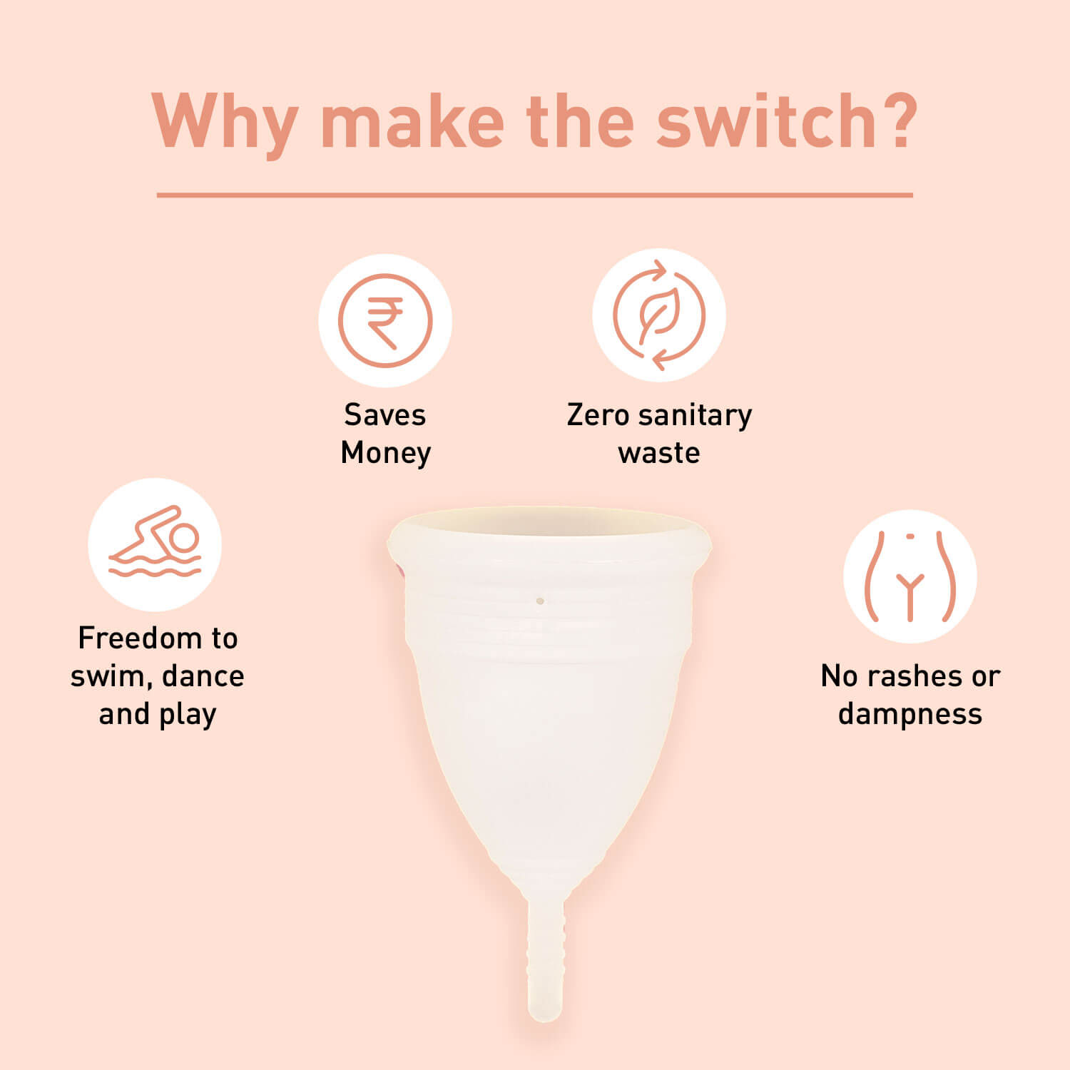Sirona Pro Reusable Menstrual Cup with Pouch, Mini Intimate Wash & Cup Wash