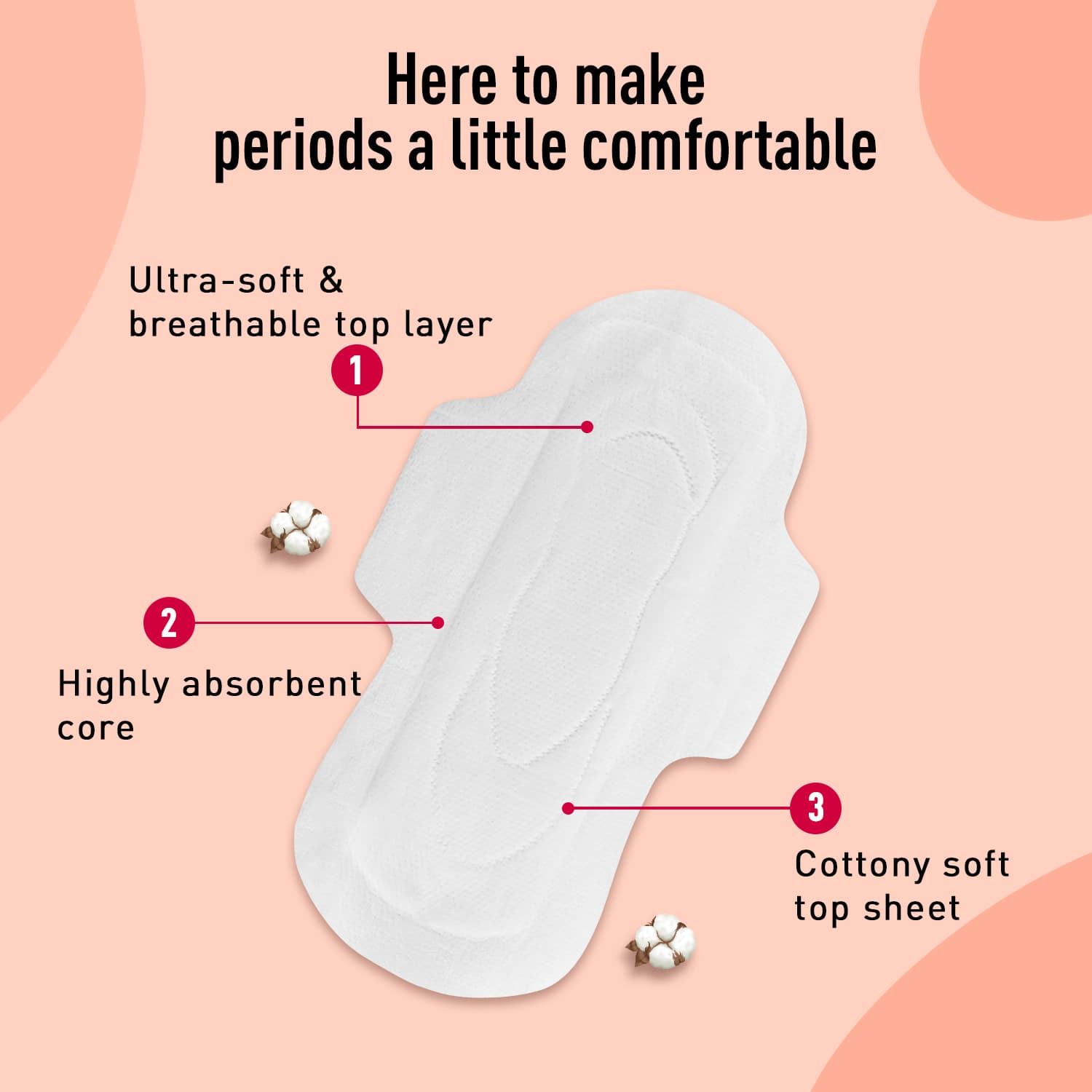 100% Rash Free XL Sanitary Pads For Heavy Flow