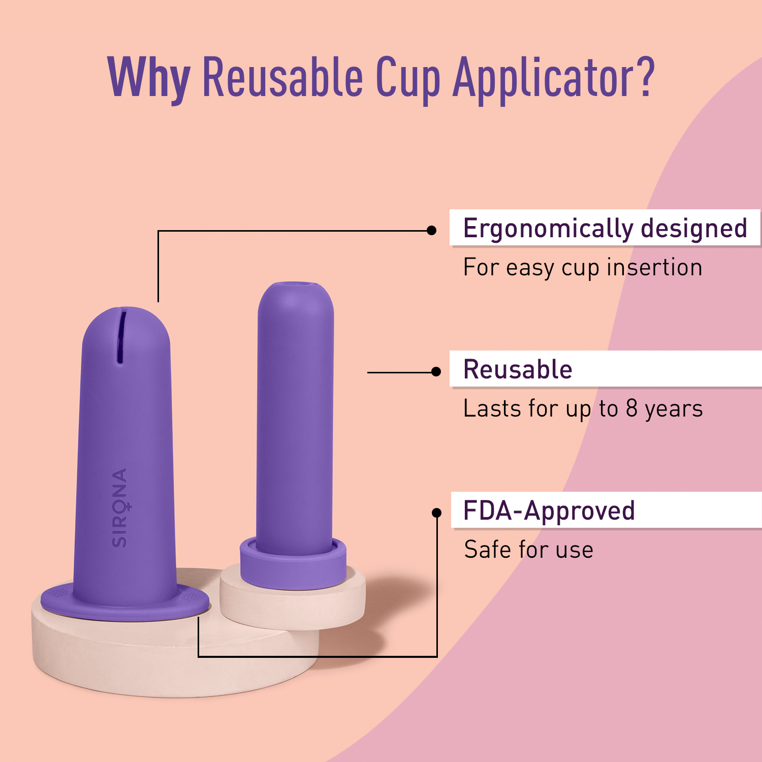 Reusable Menstrual Cup Applicator with Strawberry Lube