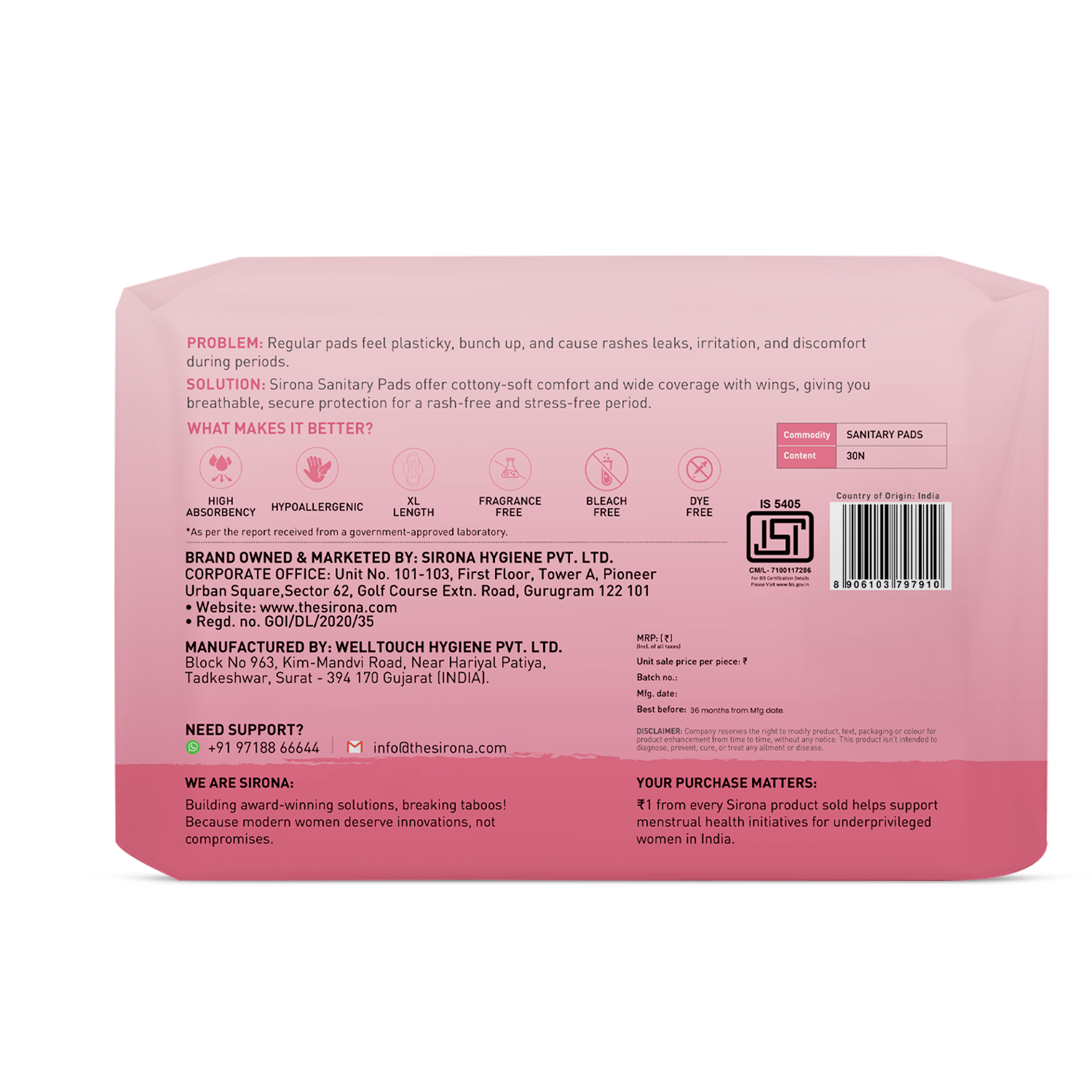 Comfort + Sanitary Pads