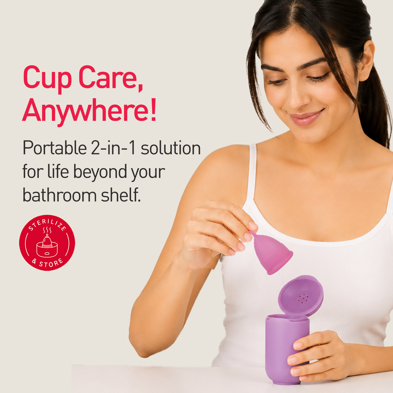 Portable and Microwavable Menstrual Cup Sterilizer