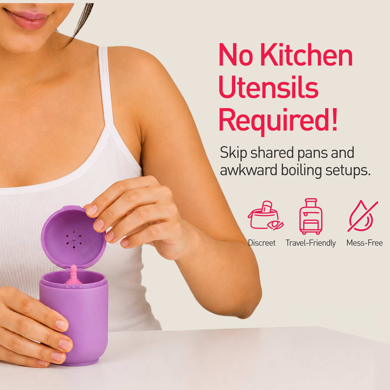 Portable and Microwavable Menstrual Cup Sterilizer