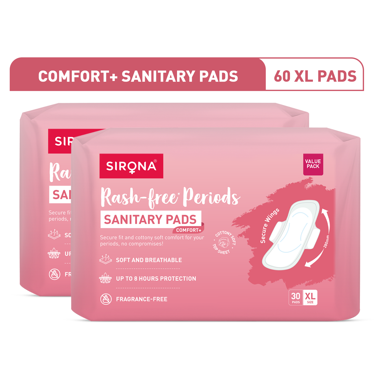 Comfort + Sanitary Pads (60 XL Pads)