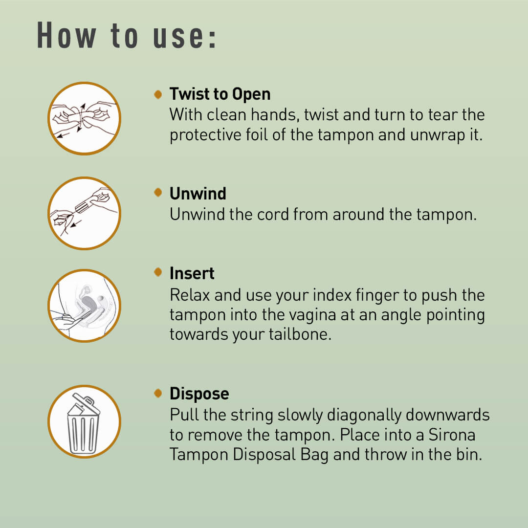 Sirona FDA Approved Natural Biodegradable Tampons - For Heavy Flow | Made in Europe | Safe to use | Highly Absorbent | Ultra Soft