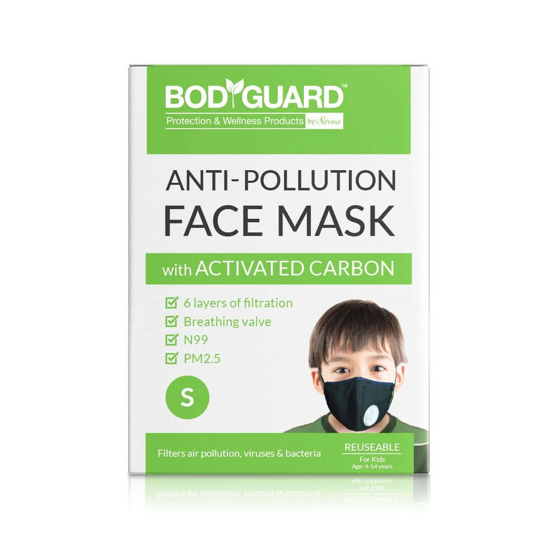 Bodyguard Reusable N99+PM2.5 6 Layer Anti Pollution Face Mask - Nose Clip for Better Fit | Exhalation Valve for Easy Breathing