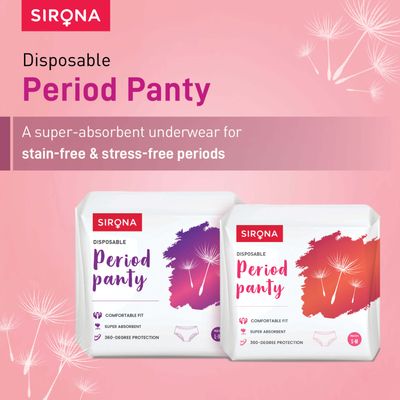 Disposable Period Panties for Women | Comfortable Fit, Super Absorbent, 360-Degree Protection, Leakproof, 12 Hour Protection - Pack of 5