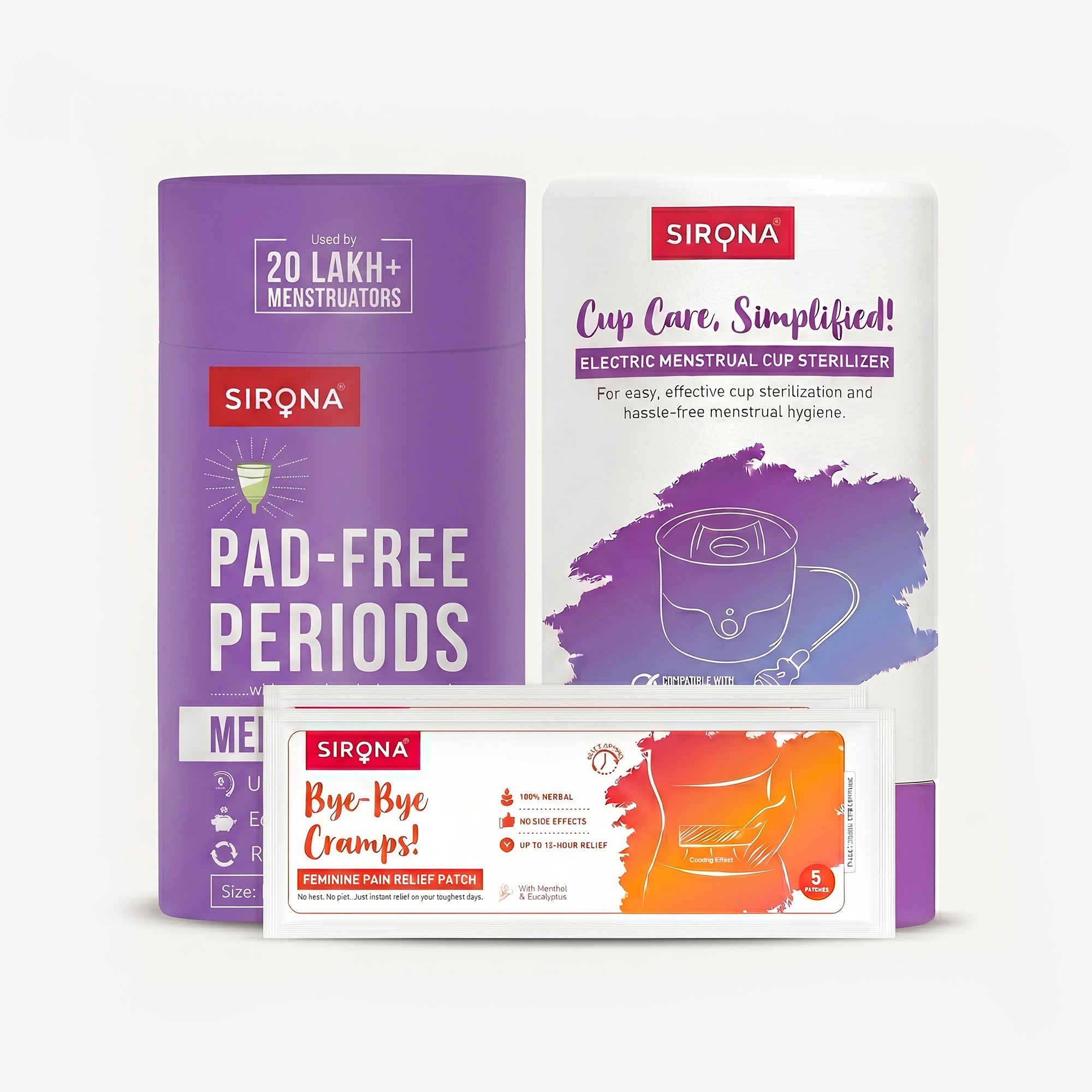Menstrual Cup | Electronic Sterilizer | Pain Relief Patches