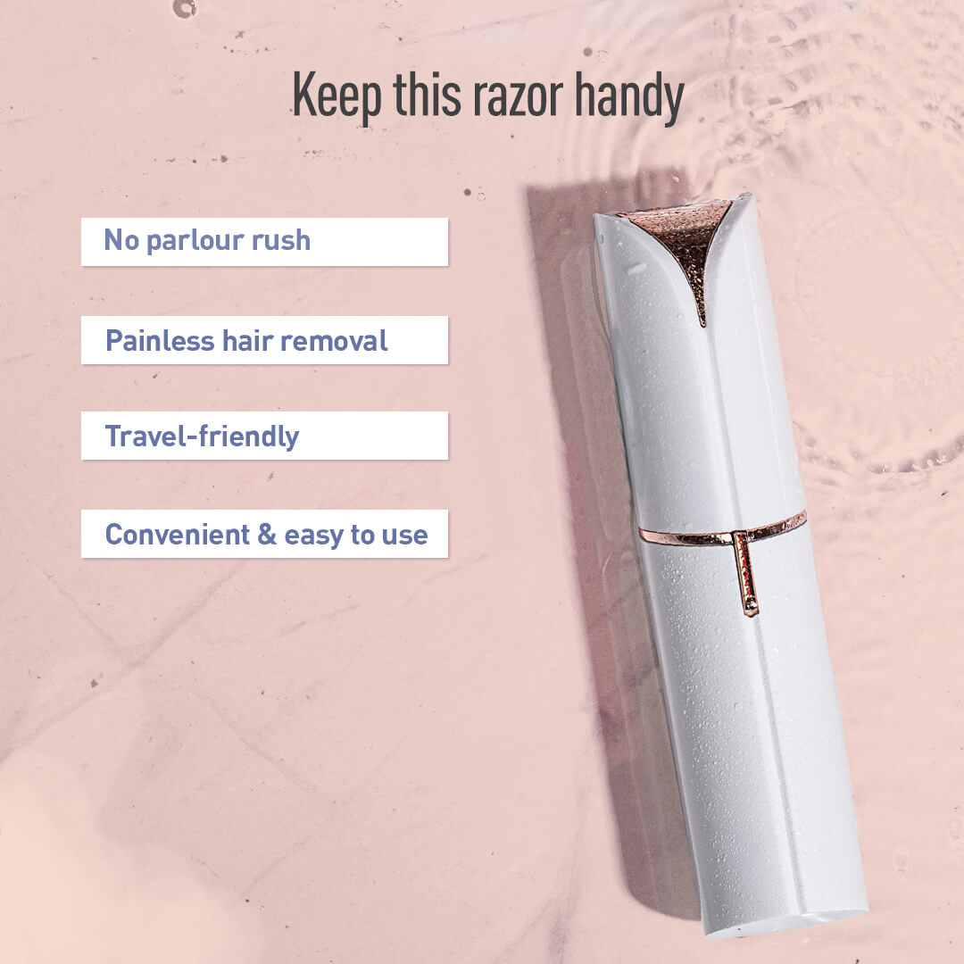 Sirona Electric Facial Razor for Women | Hair Removal Razor for Face, 360 Degree Precision Trim, Built-in Light, Battery Operated, Travel friendly, For All Skin Types