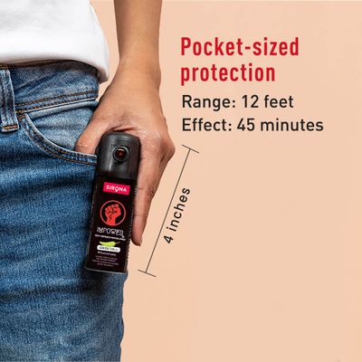 Sirona IMPOWER Self Defence Pepper Spray for Woman - Green Chilli | 12 Feet Range, Effect for 45 Mins, Non-Toxic, Pocket Size, One Hand Use - (55ml)