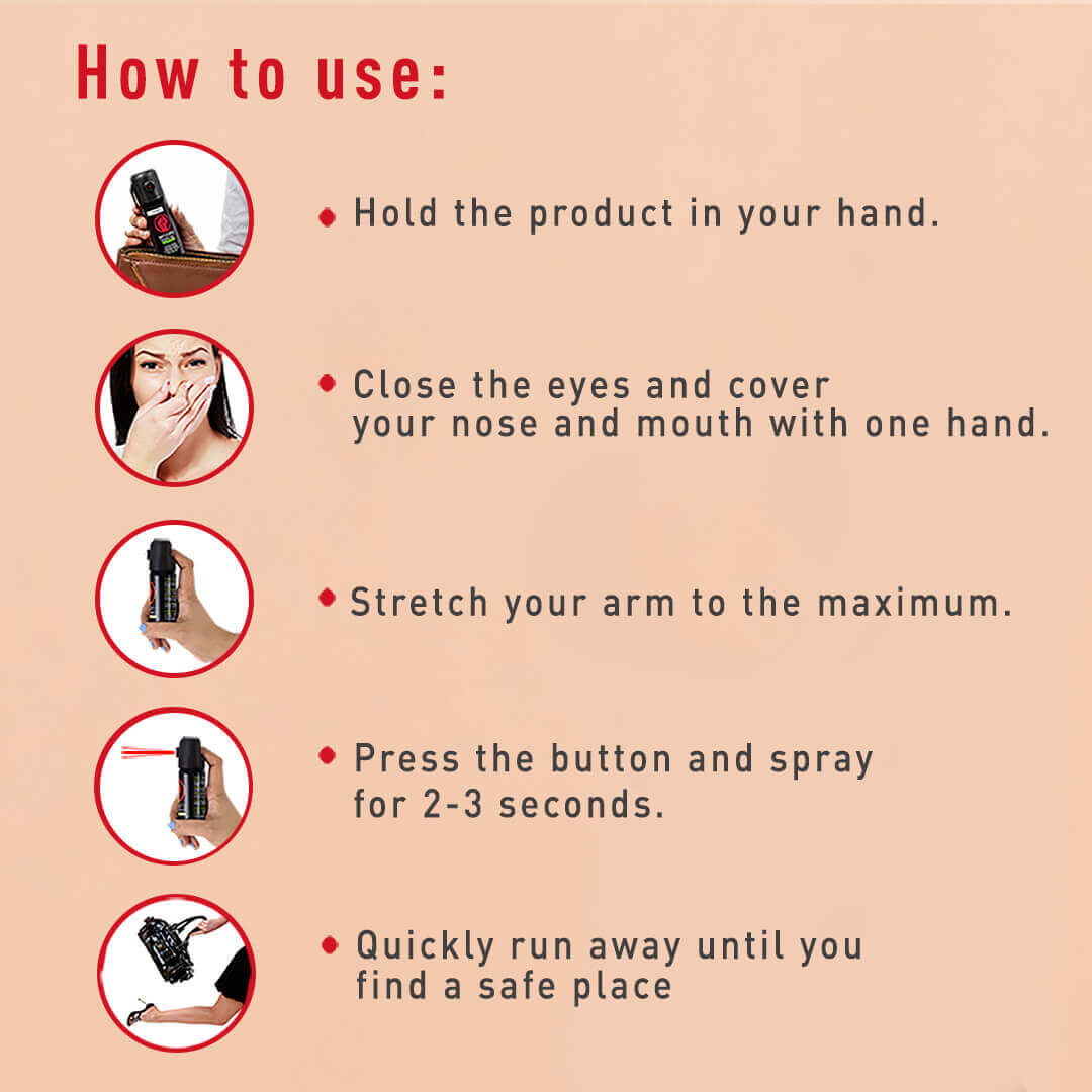 Sirona IMPOWER Self Defence Pepper Spray for Woman | 12 Feet Range, Effect for 45 Mins, Non-Toxic, Pocket Size, One Hand Use, Easy-to-Carry - (55ml)