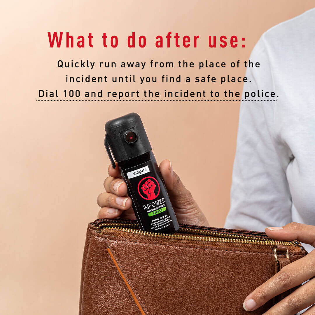 Sirona IMPOWER Self Defence Pepper Spray for Woman | 12 Feet Range, Effect for 45 Mins, Non-Toxic, Pocket Size, One Hand Use, Easy-to-Carry - (55ml)