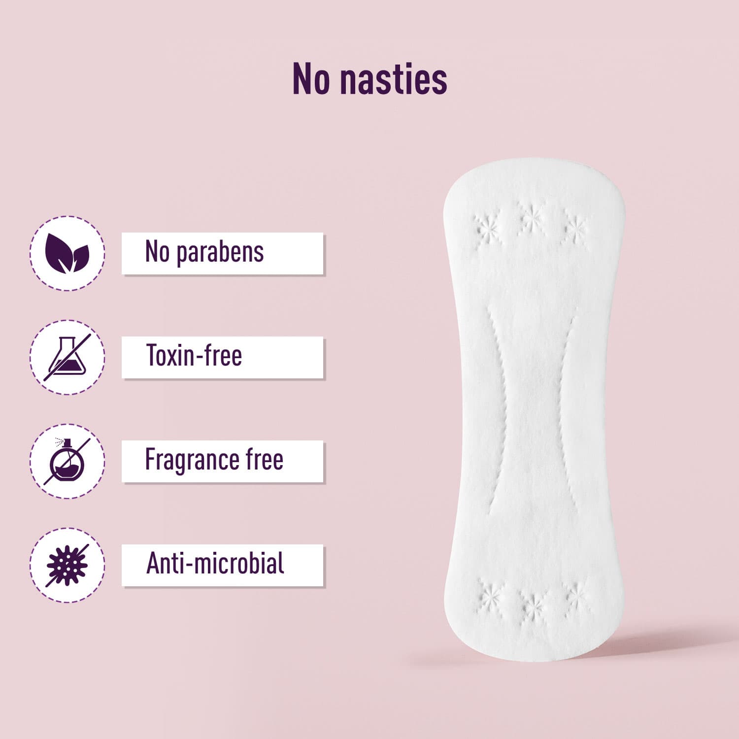 Sirona Dry Comfort Daily Use Panty Liners | Cotton Panty Liner Pads for Women, Leakproof, Toxin Free, Up to 8 Hr Protection - 4 Liners